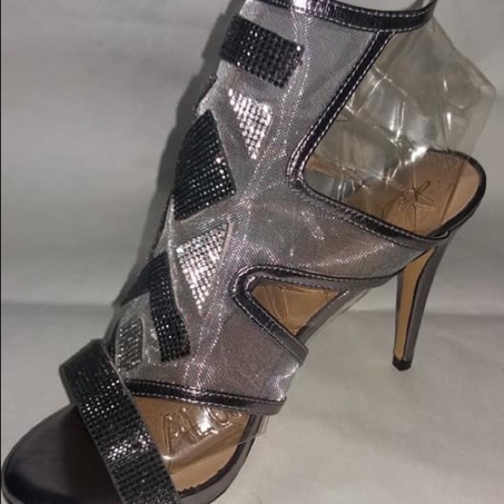 Thalia Sodi Regal Silver Pewter Heels